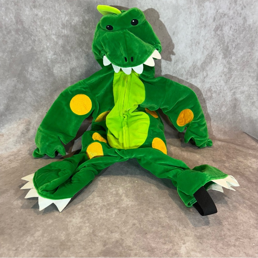 Green Dragon Halloween Costume Tail Front Zipper Infant Mini Wear 0-3 Months